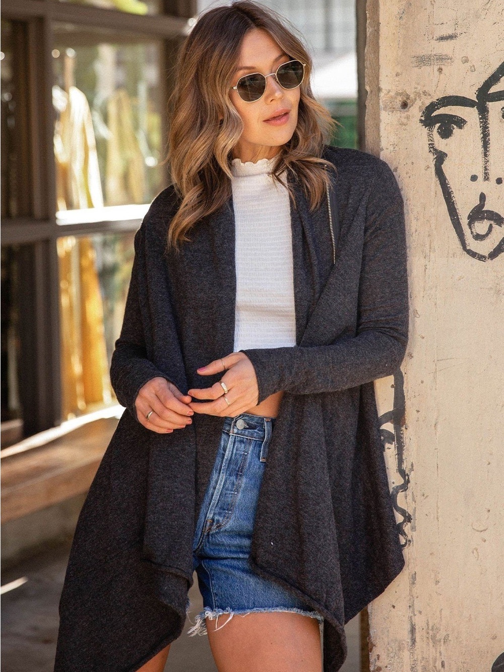 Anastasia Asymmetric Zip Cardigan | Size M/L